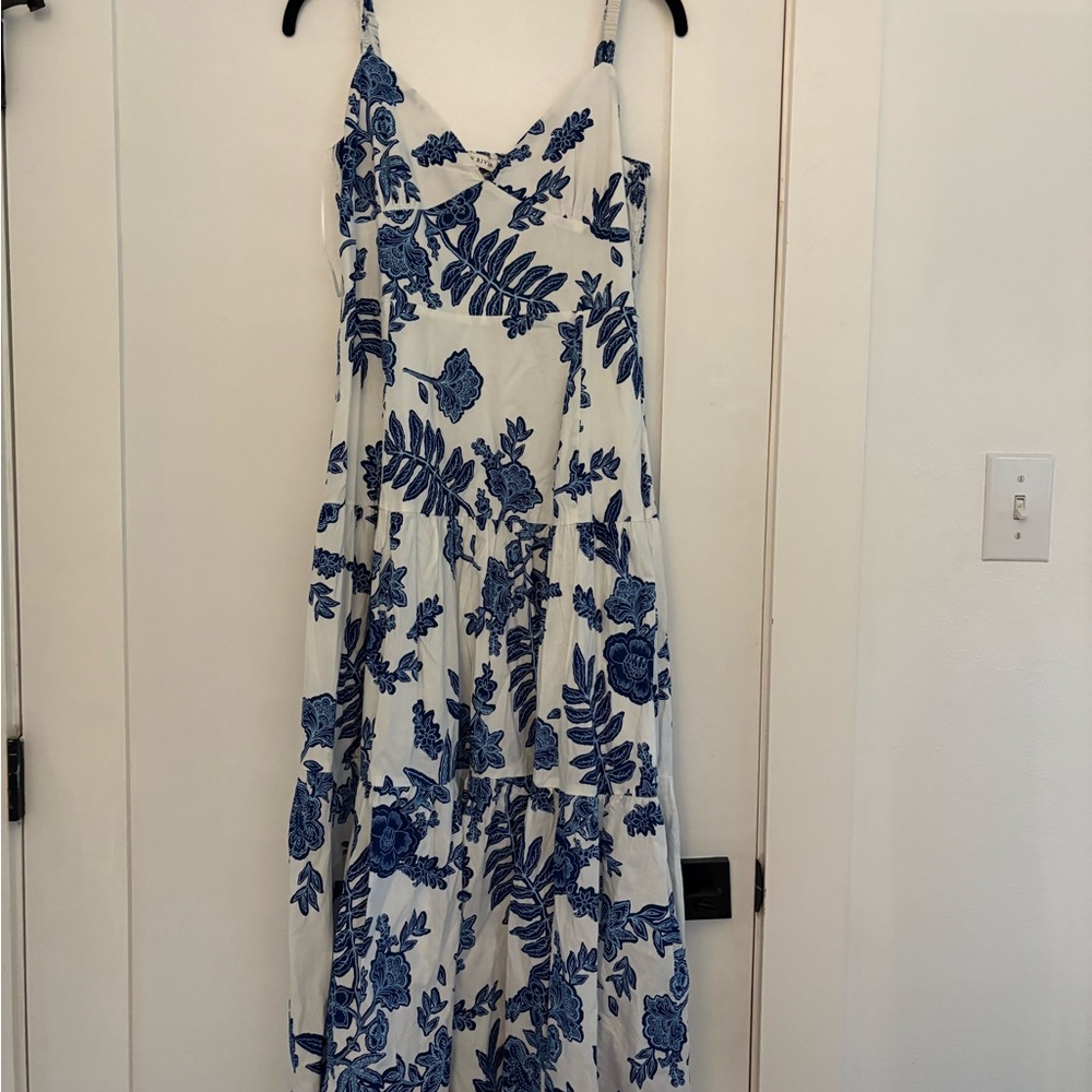 Floral Blue and White Maxi Dress